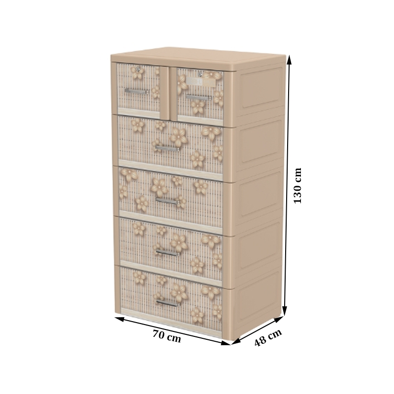 Tủ nhựa Duy Tân Tabi-L 5 ngăn - nâu, hoa gỗ