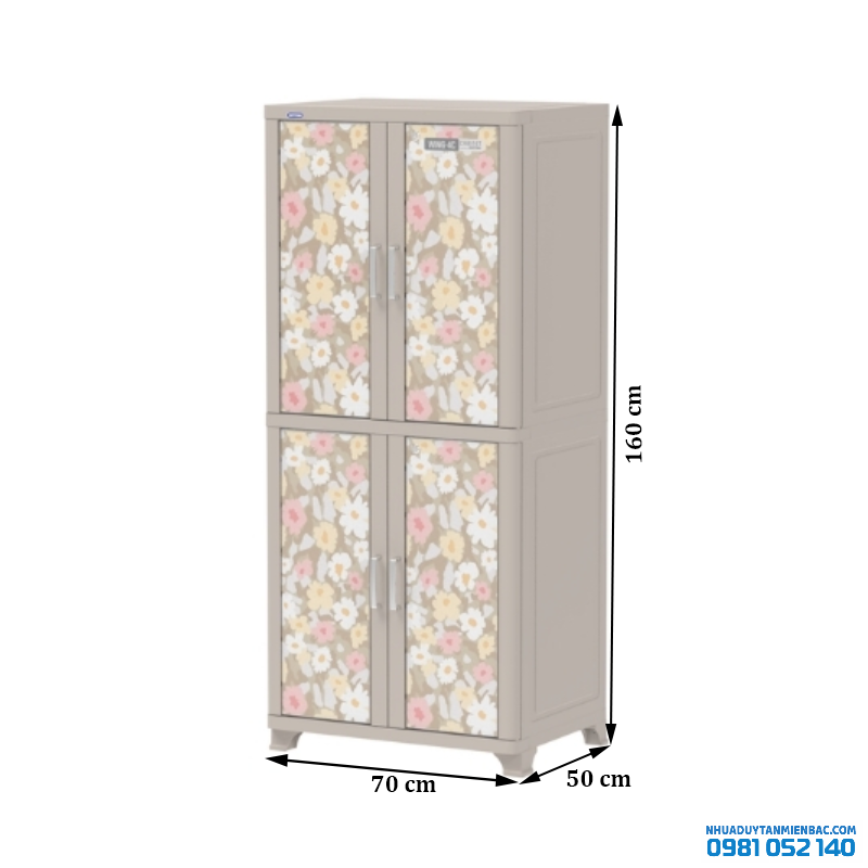Tủ nhựa Duy Tân Wing 4C (màu xám)