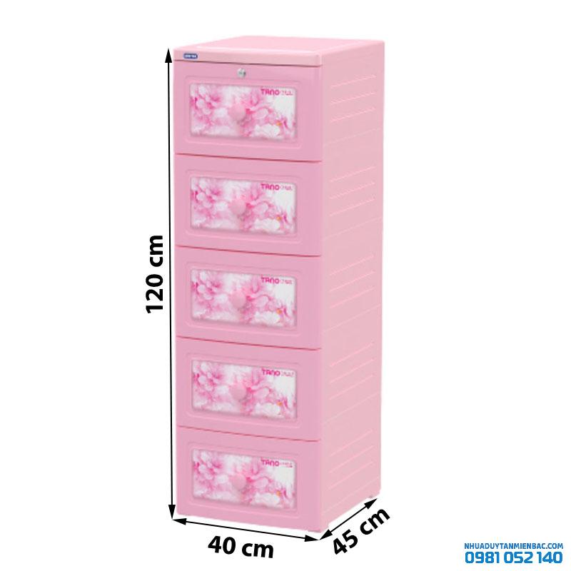 Tủ nhựa Duy Tân Tano 5 tầng (màu hồng)