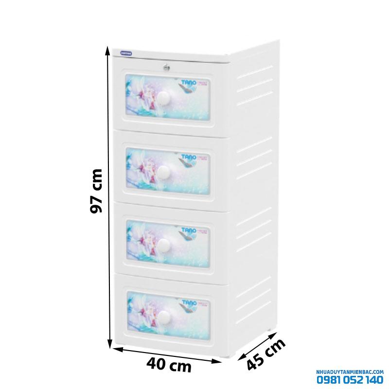 Tủ nhựa Duy Tân Tano 4 tầng (màu trắng)