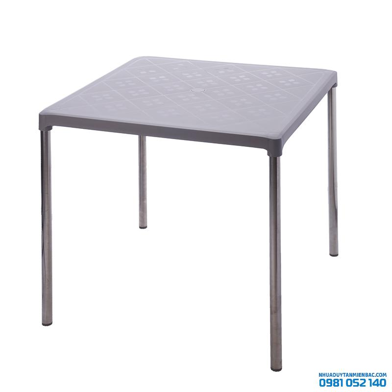 Bàn Vuông Chân Inox - Xám