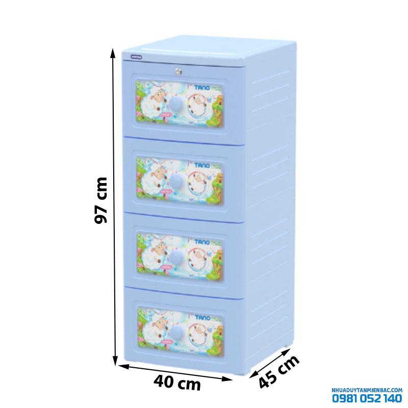 Tủ nhựa Duy Tân Tano 4 tầng (màu xanh dương)