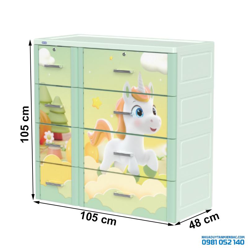 Tủ nhựa Duy Tân Shino 4 tầng (Lá - Ngựa Phi)