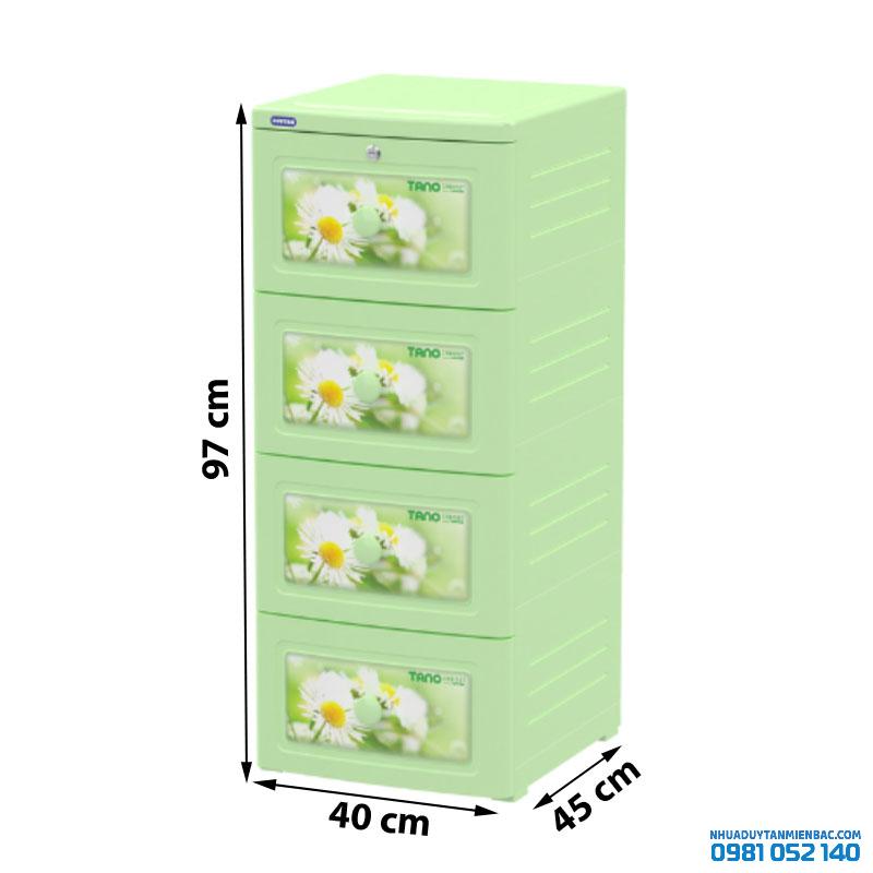 Tủ nhựa Duy Tân Tano 4 tầng (màu xanh lá)