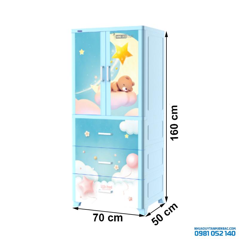 Tủ nhựa Duy Tân Wing 2C-3N (Dương - Gấu Ngủ)