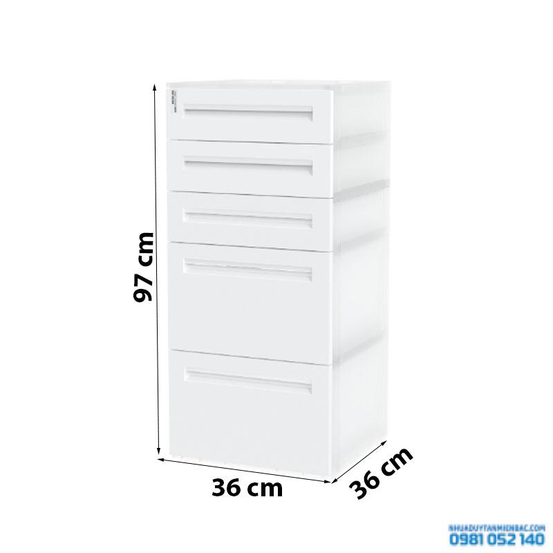 Tủ Nhựa Duy Tân Homi 5 ngăn (Màu trắng)
