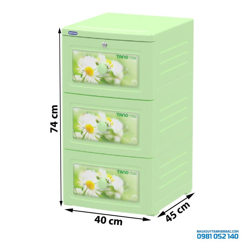 Tủ nhựa Duy Tân Tano 3 tầng (màu xanh lá)