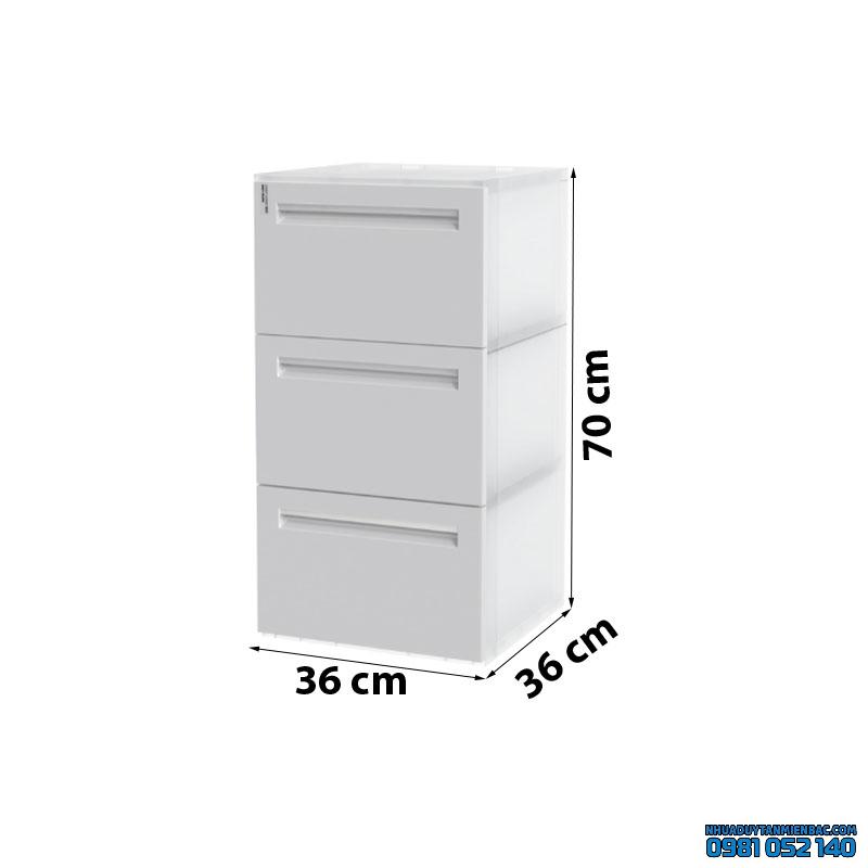 Tủ Nhựa Duy Tân Homi 3 ngăn 3L (Màu xám)