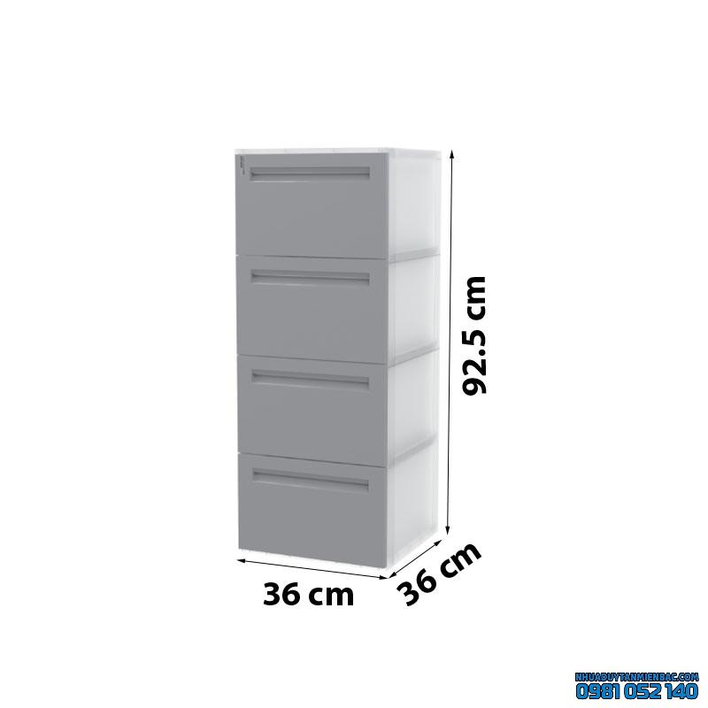 Tủ Nhựa Duy Tân Homi 4 ngăn 4L (Màu xám đậm)