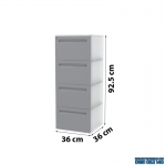 Tủ Nhựa Duy Tân Homi 4 ngăn 4L (Màu xám đậm)