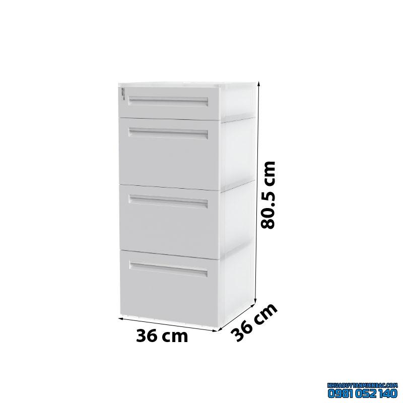 Tủ Nhựa Duy Tân Homi 4 ngăn 3L1N (Màu xám)