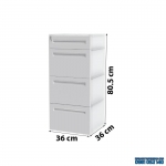 Tủ Nhựa Duy Tân Homi 4 ngăn 3L1N (Màu xám)