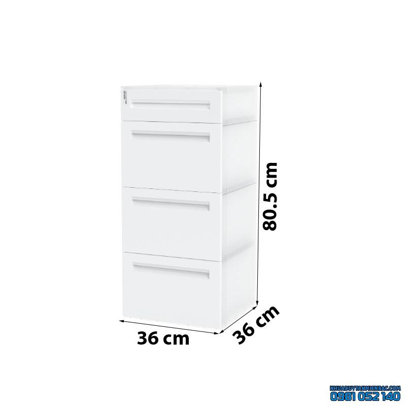 Tủ Nhựa Duy Tân Homi 4 ngăn 3L1N (Màu trắng)