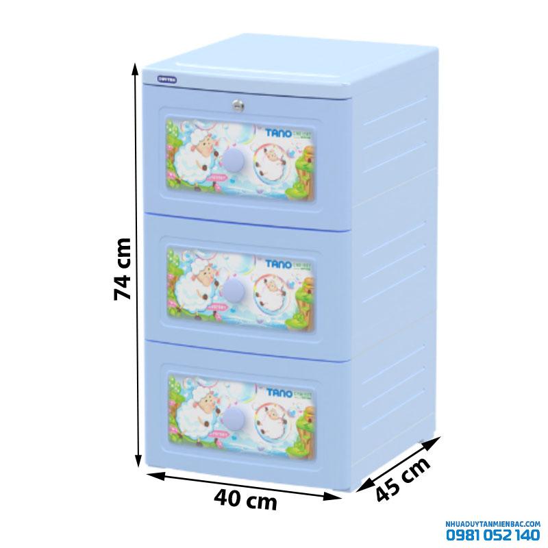 Tủ nhựa Duy Tân Tano 3 tầng (màu xanh dương)