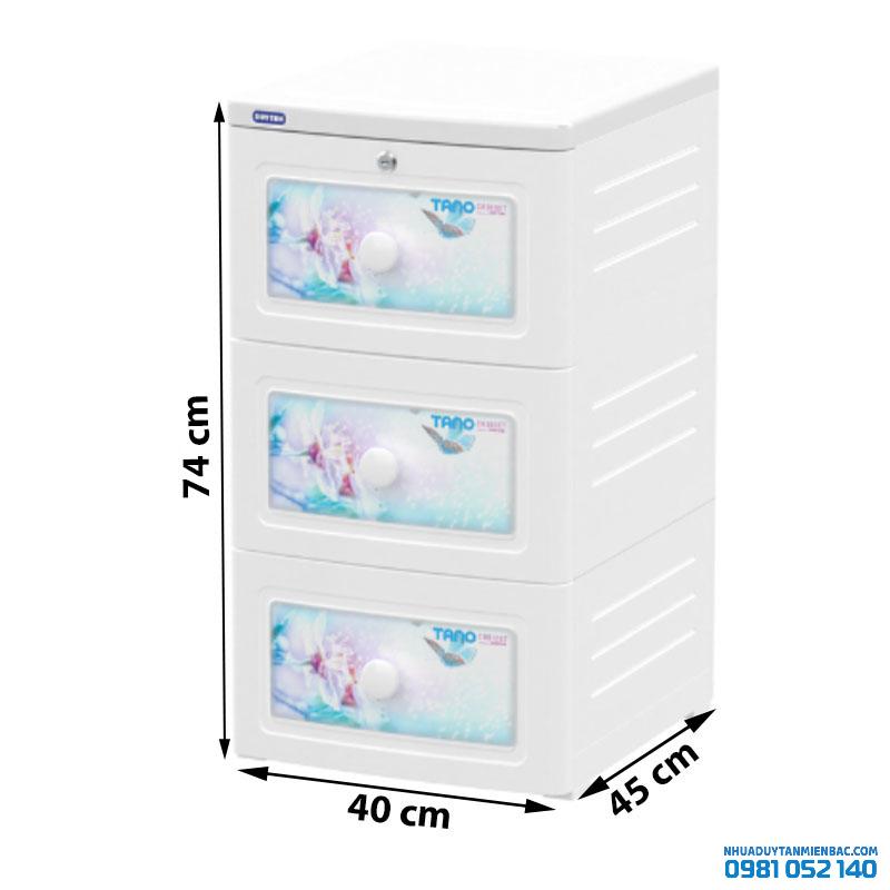 Tủ nhựa Duy Tân Tano 3 tầng (màu trắng)