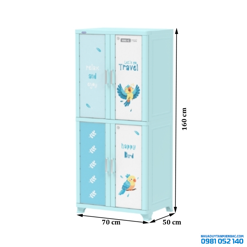 Tủ nhựa Duy Tân Wing 4C (màu xanh dương)