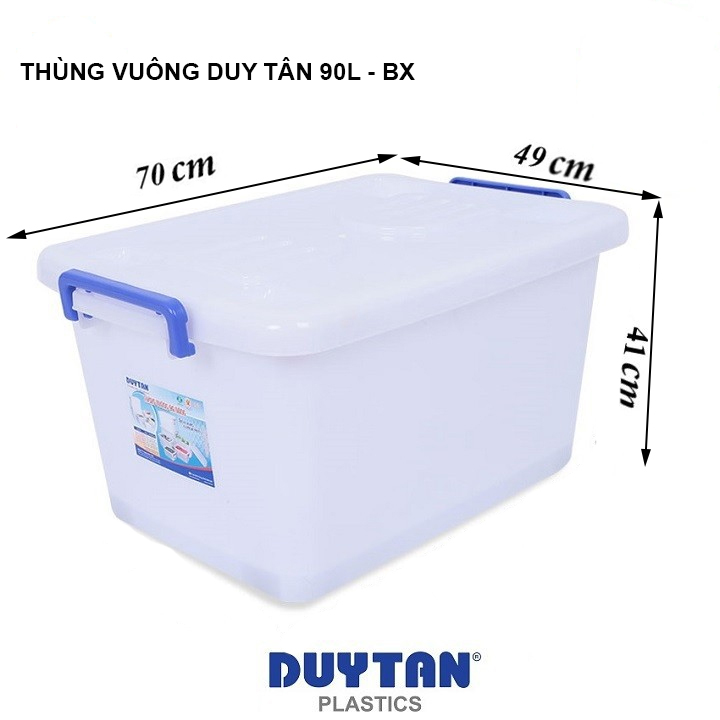 Thùng vuông 90L bánh xe - No.747