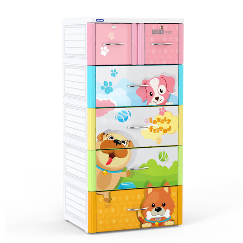 Tủ nhựa Duy Tân Tabi M 5 tầng đa sắc - Cún chơi bóng