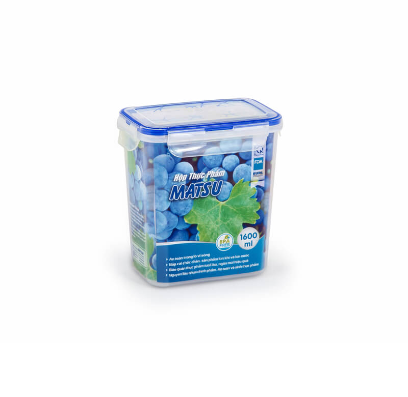 Hộp thực phẩm chữ nhật Matsu Duy Tân 1600ml - No.435