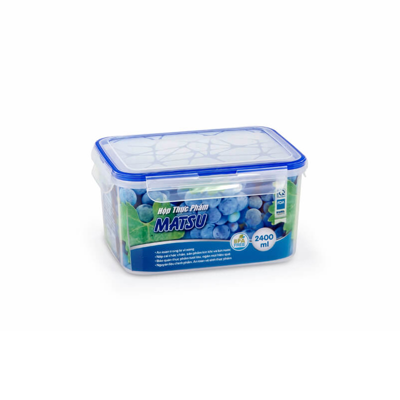 Hộp thực phẩm chữ nhật Matsu Duy Tân 2400ml - No.437