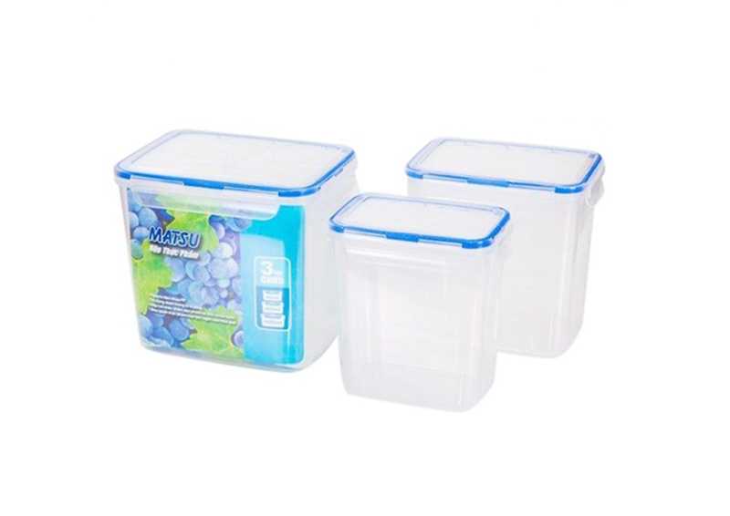Hộp thực phẩm chữ nhật Matsu Duy Tân bộ 3 hộp CN05 - No.435/438/441