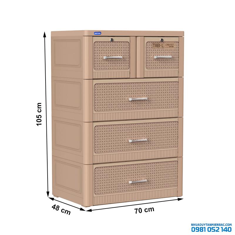 Tủ nhựa Duy Tân Tabi L 4 tầng - (nâu đan)