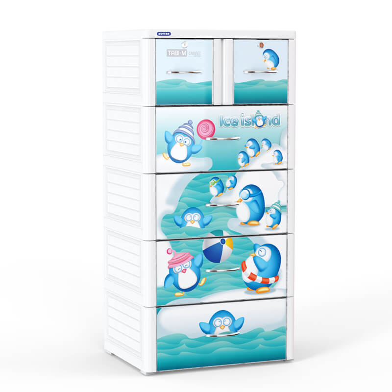 Tủ nhựa Duy Tân Tabi M 5 tầng - trắng (Chim cánh cụt)
