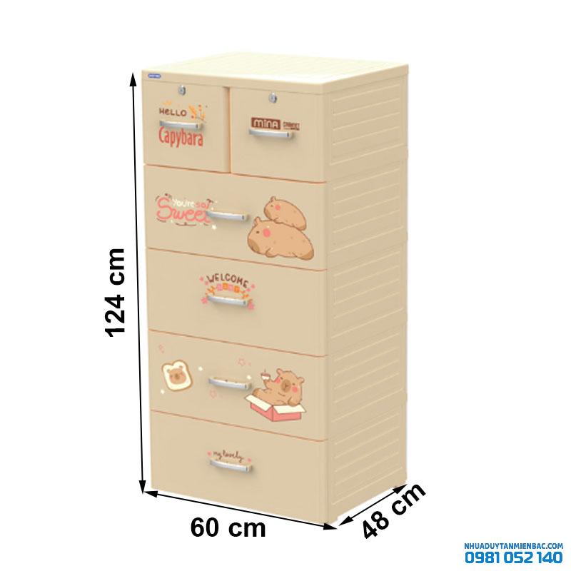 Tủ nhựa Duy Tân Mina 5 tầng (màu kem)