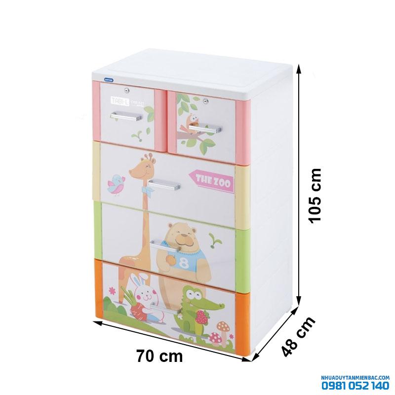Tủ nhựa Duy Tân Tabi-L 4 tầng (Vườn thú)