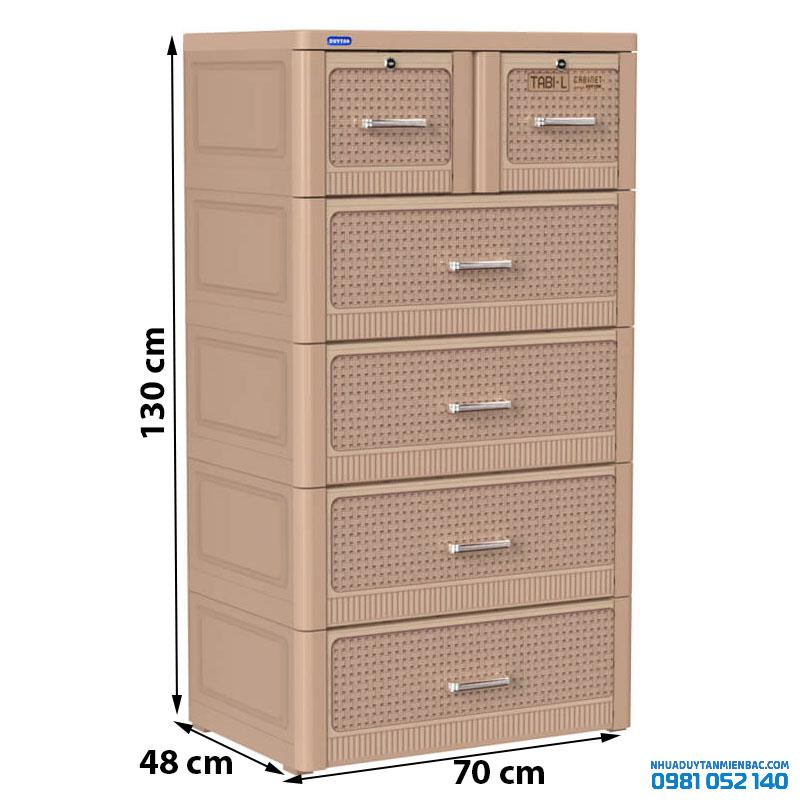 Tủ nhựa Duy Tân Tabi-L 5 ngăn (nâu đan)