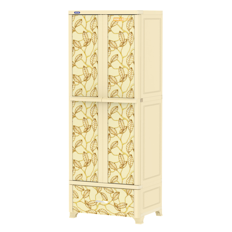 Tủ nhựa Duy Tân Wing L1N (kem - lá vàng)