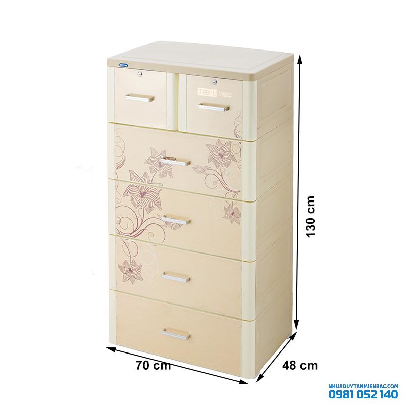 Tủ nhựa Duy Tân Tabi-L 5 ngăn (màu kem)