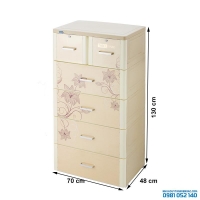 Tủ nhựa Duy Tân Tabi-L 5 ngăn (màu kem)