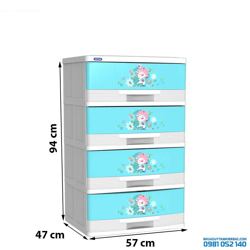 Tủ nhựa Duy Tân Đại Kiểu 4 ngăn - dương