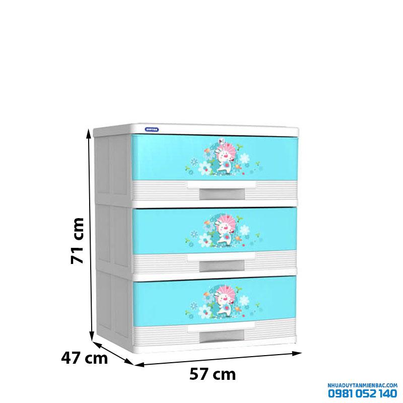 Tủ nhựa Duy Tân Đại kiểu 3 ngăn - dương