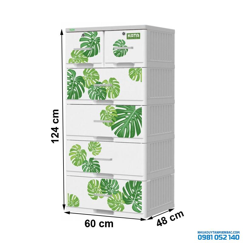 Tủ nhựa Kata 5 tầng - xám - chiếc lá