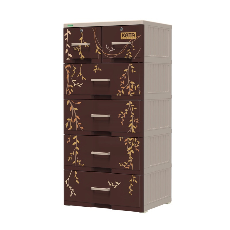 Tủ nhựa Kata 5 tầng - Nâu - Dây leo