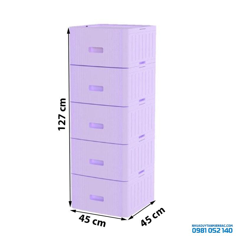 Tủ nhựa Duy Tân Matsu Lock - 5 ngăn - màu tím