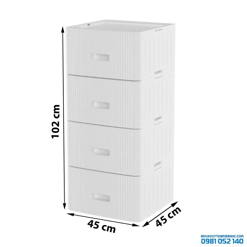 Tủ nhựa Duy Tân Matsu Lock - 4 ngăn - màu trắng