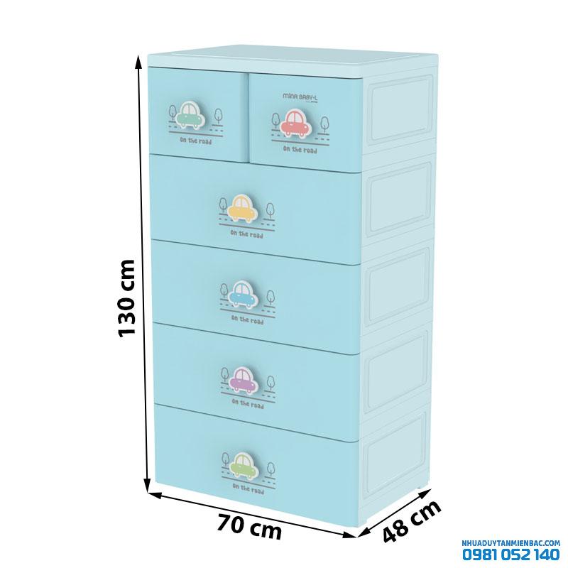Tủ nhựa Mina Baby-L 5 ngăn (màu xanh dương)